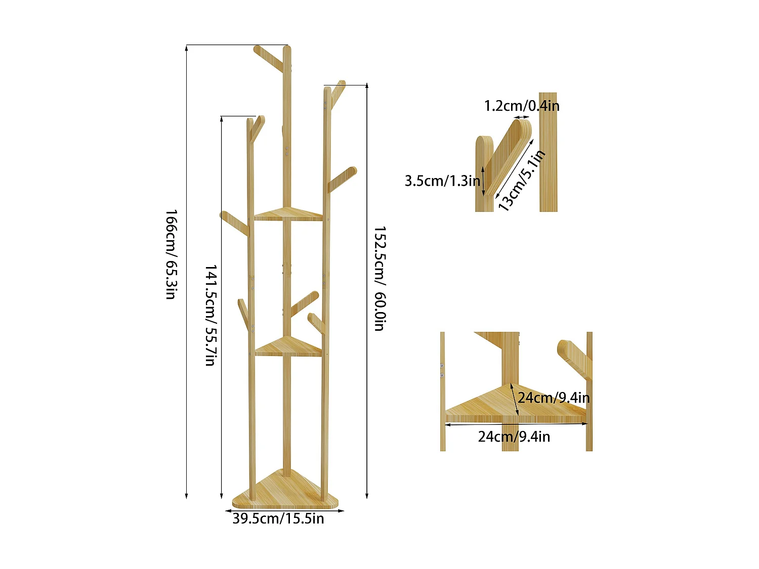 Porte manteau sur pieds portant à vêtements pour maison chambre salon 40x40x170cm