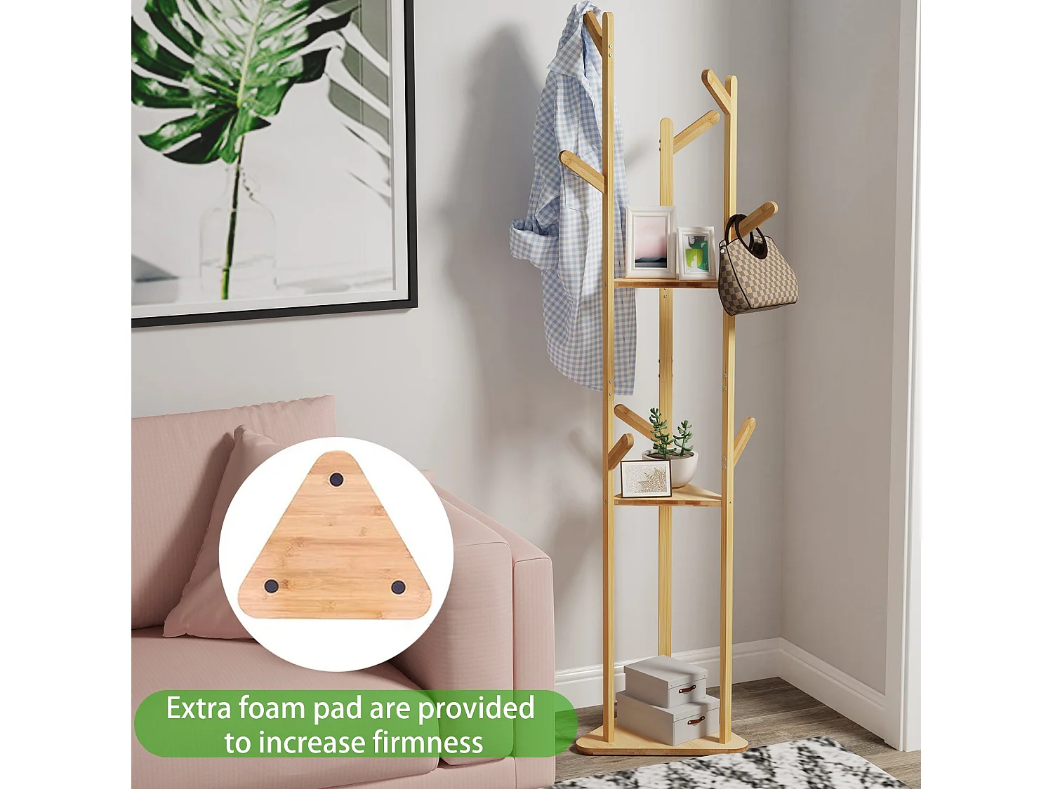 Perchero con patas para ropa de casa, dormitorio, salón, 40 x 40 x 170 cm