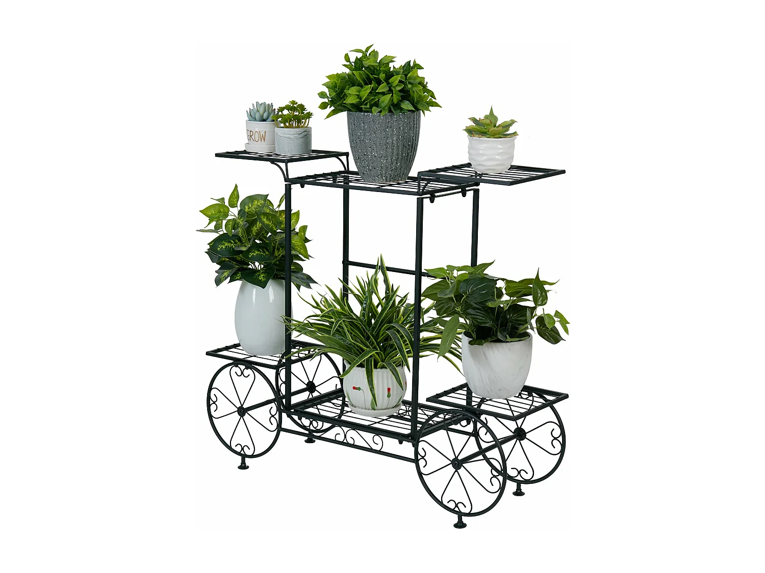 Porte plantes avec étagère plante support pot de fleurs parfait pour maison jardin 83x68.5x22cm