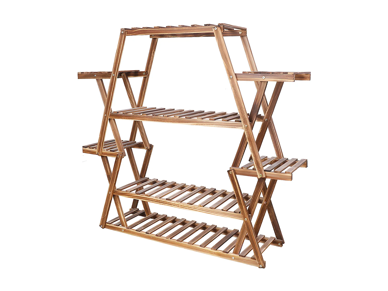 Porte plante intérieur étagère extérieur support plantes sur pied 105.5x95x25cm