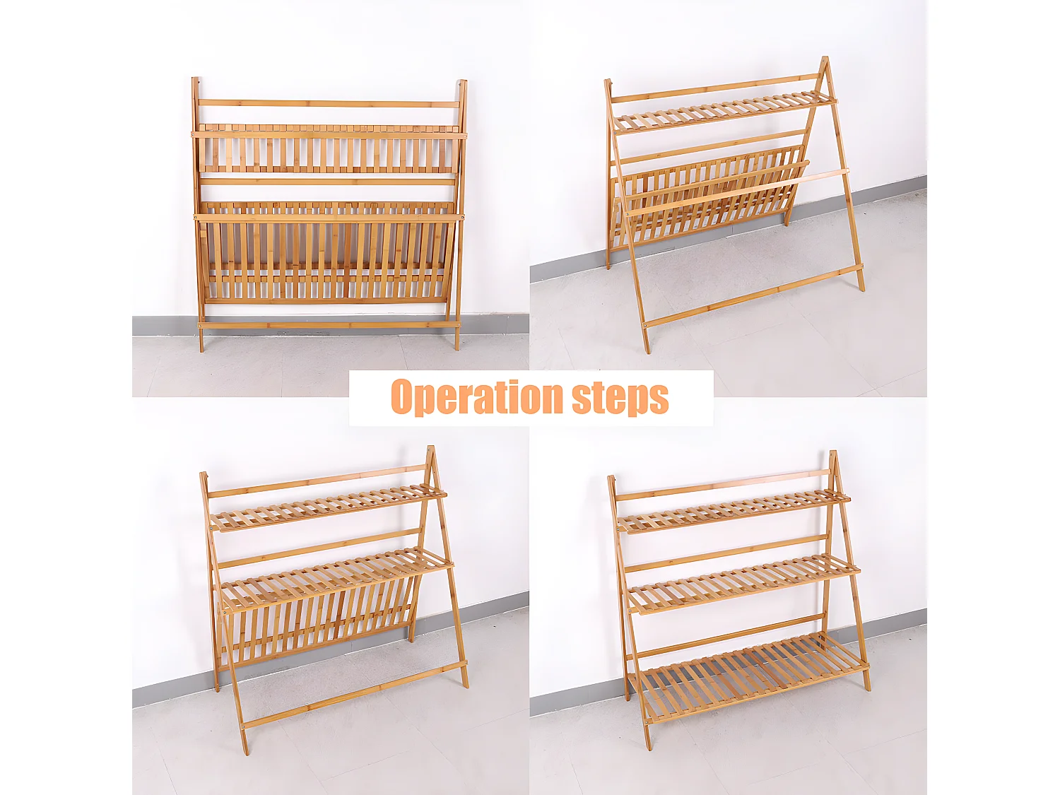 Étagère plantes intérieur support pliable porte plante polyvalent de 3 niveaux 100x38x97cm