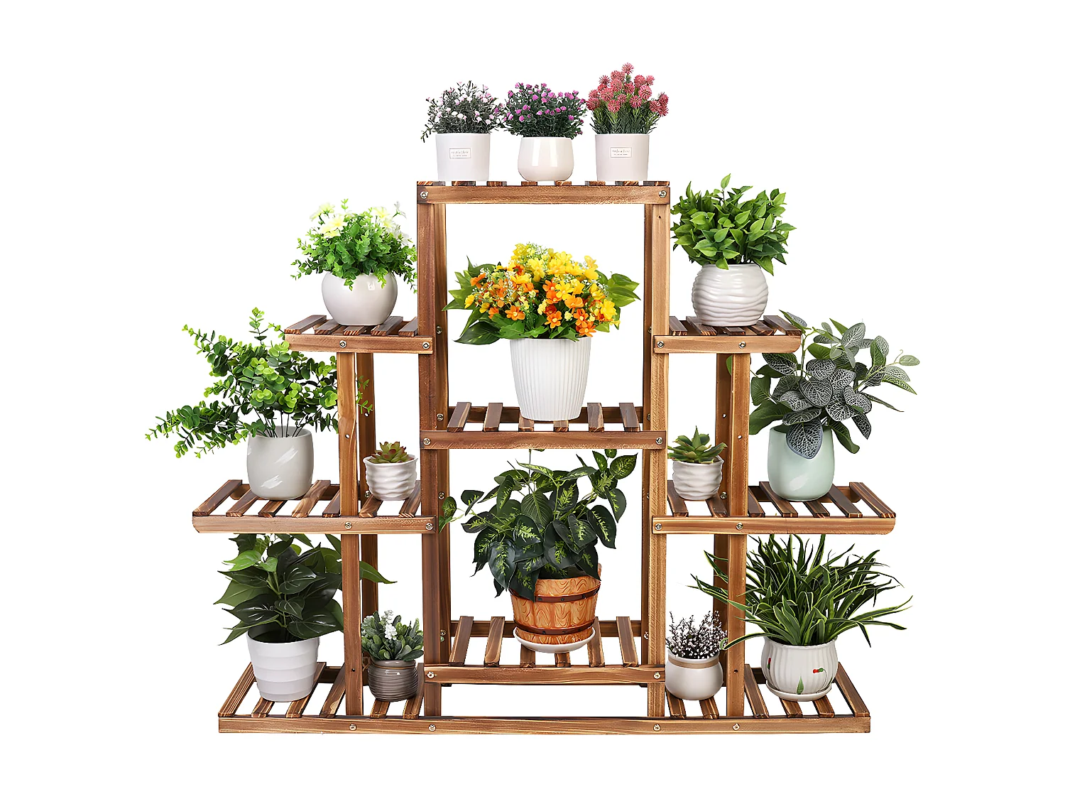 Porte plante intérieur en métal étagère plante extérieur support pot de fleurs fer forgé support plante charge max 140kg 66x22x102cm