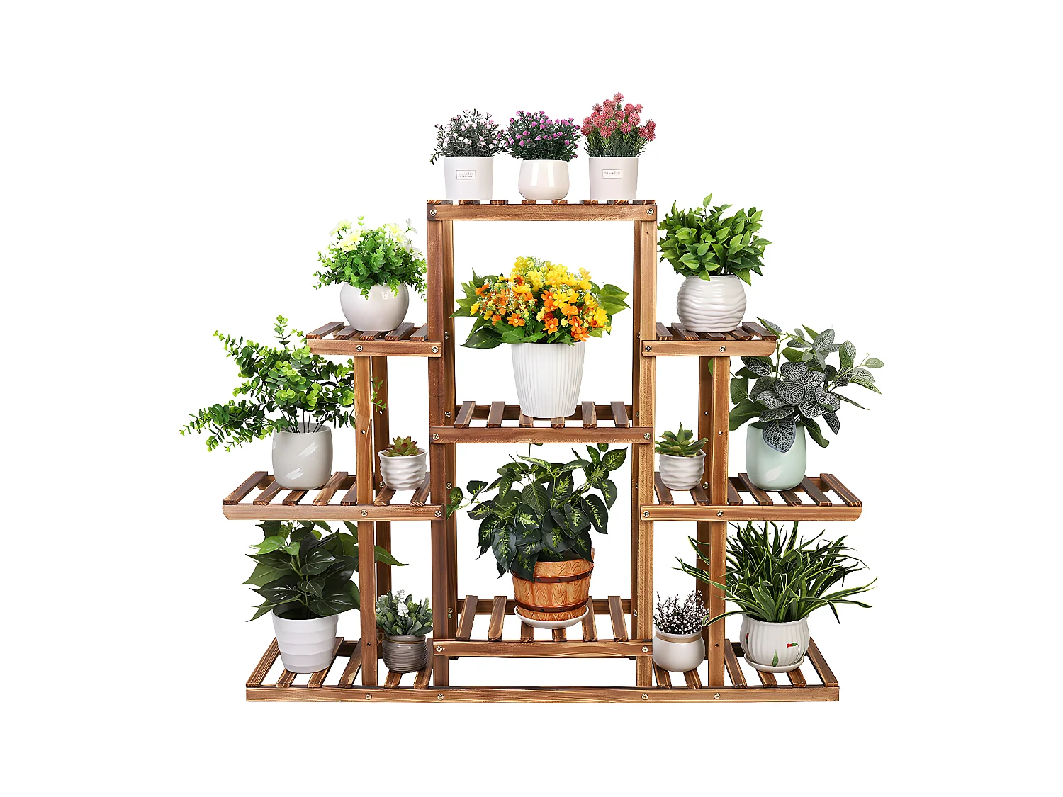Porte plante intérieur en métal étagère plante extérieur support pot de fleurs fer forgé support plante charge max 140kg 66x22x102cm