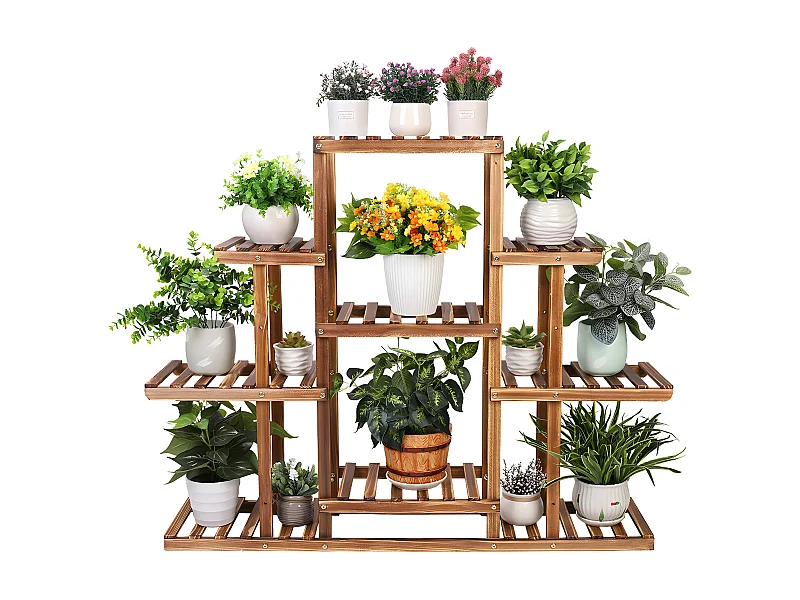Porte plante intérieur en métal étagère plante extérieur support pot de fleurs fer forgé support plante charge max 140kg 66x22x102cm