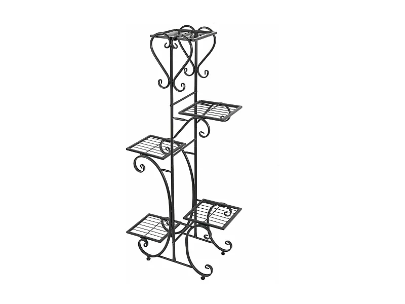 Étagère plante intérieure porte plantes extérieur de 5 niveaux support pot de fleurs 107x57x22cm