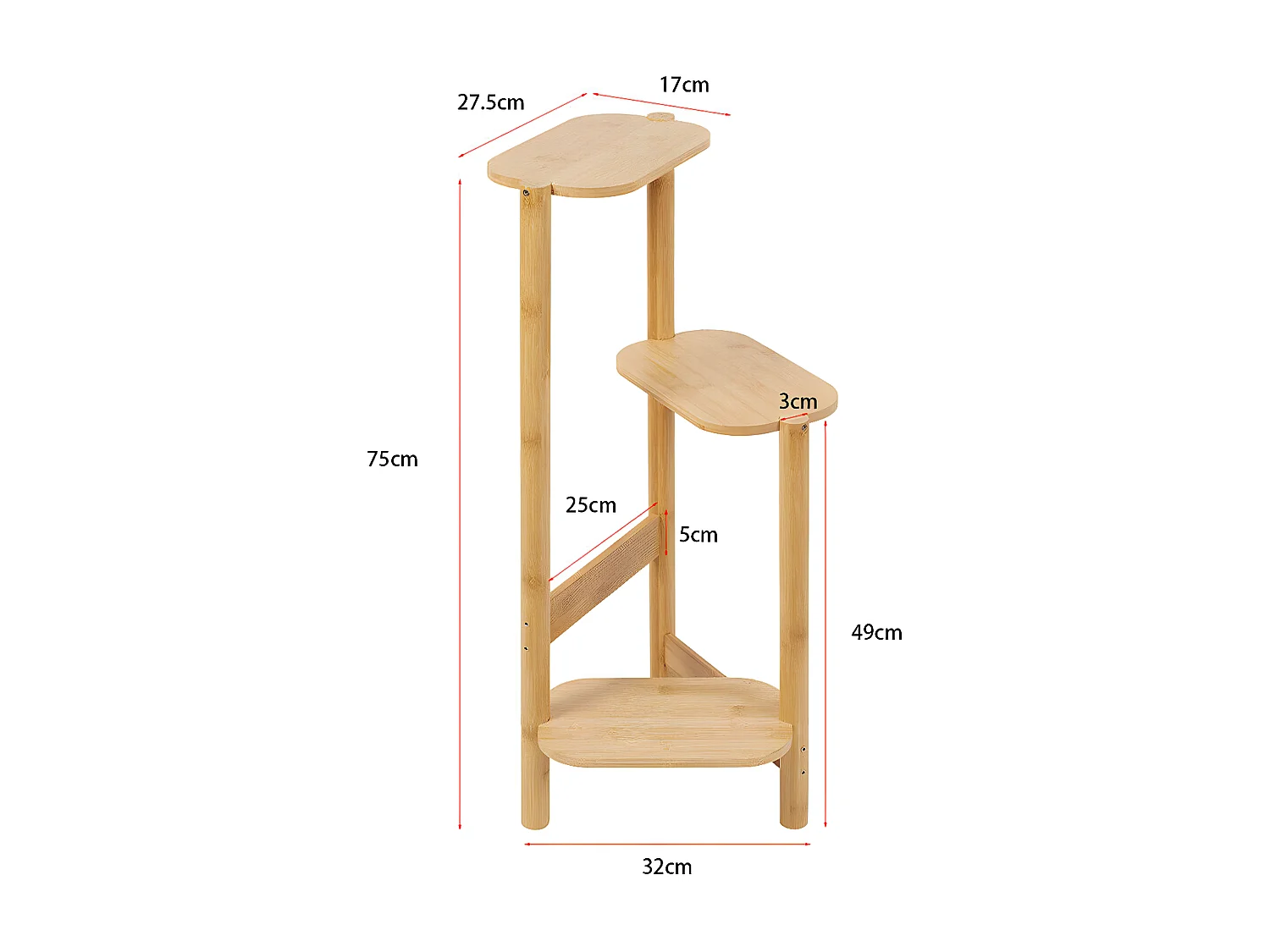 Porte plante intérieur étagère extérieur support plantes sur pied 105.5x95x25cm