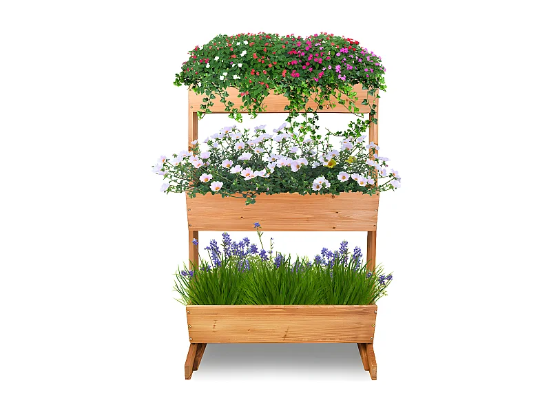 Jardinières exterieur sur pied support de jardiniere surélevée haute bac à fleurs rectangulaire  potager intérieur 39x69x106cm