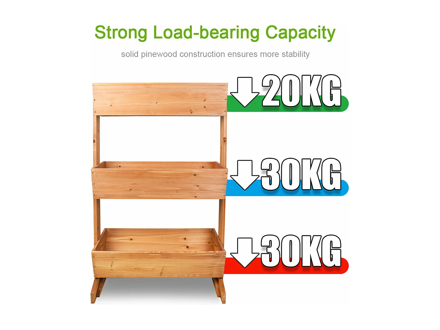 Jardinières exterieur sur pied support de jardiniere surélevée haute bac à fleurs rectangulaire  potager intérieur 39x69x106cm