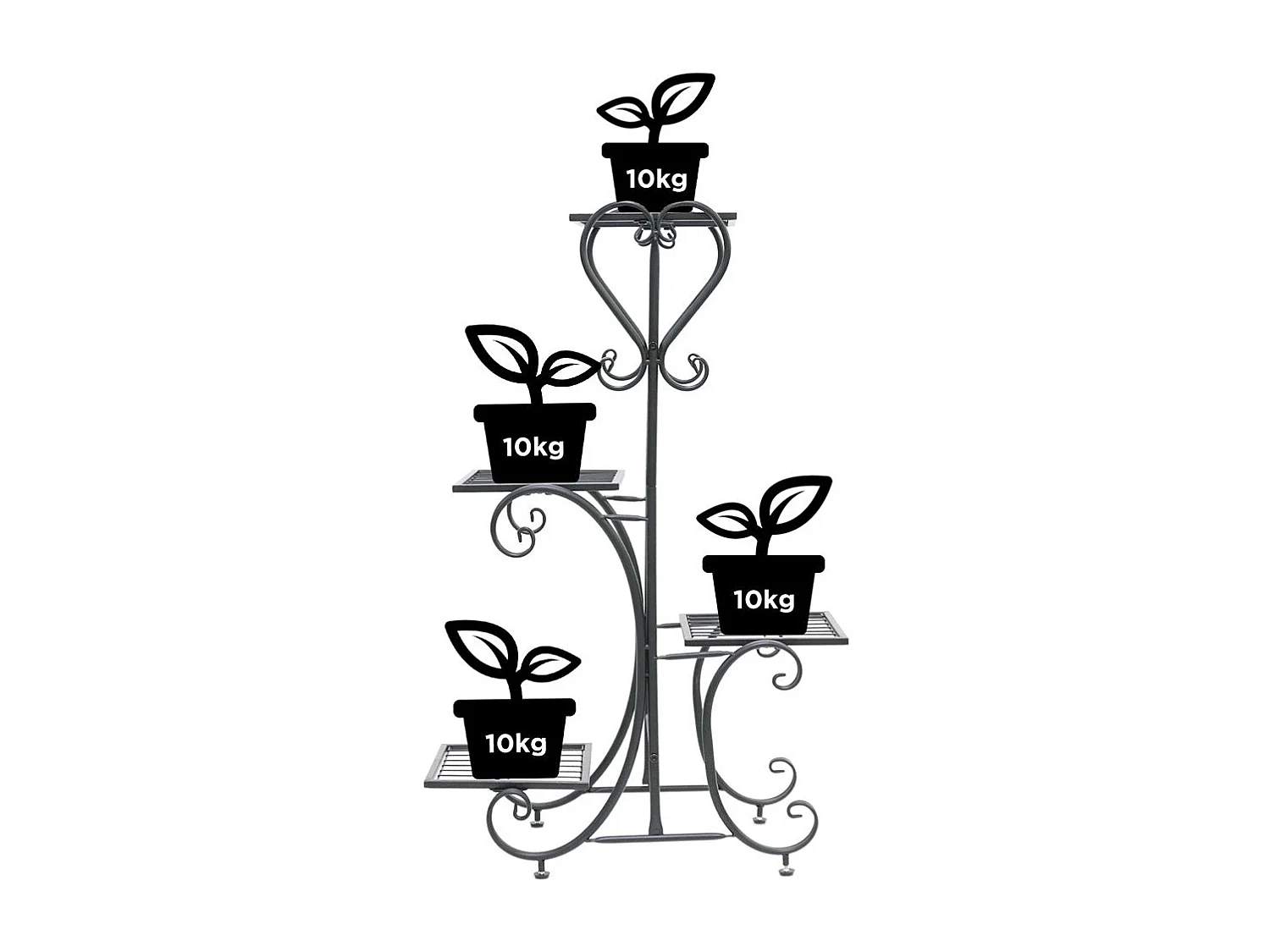 Porte plantes étagère plante intérieure support pot de fleurs extérieur 87x50x25cm