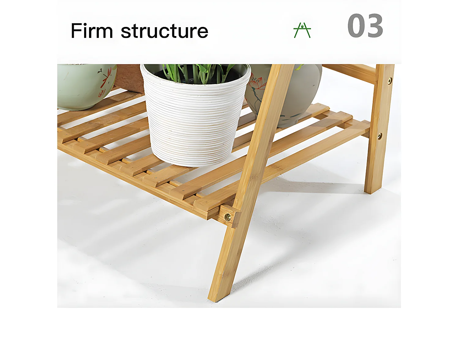 Porte plante suspendue étagère plante pliable de 3 niveaux echelle fleur avec tige suspendue idéal pour maison jardin 70x40x96cm