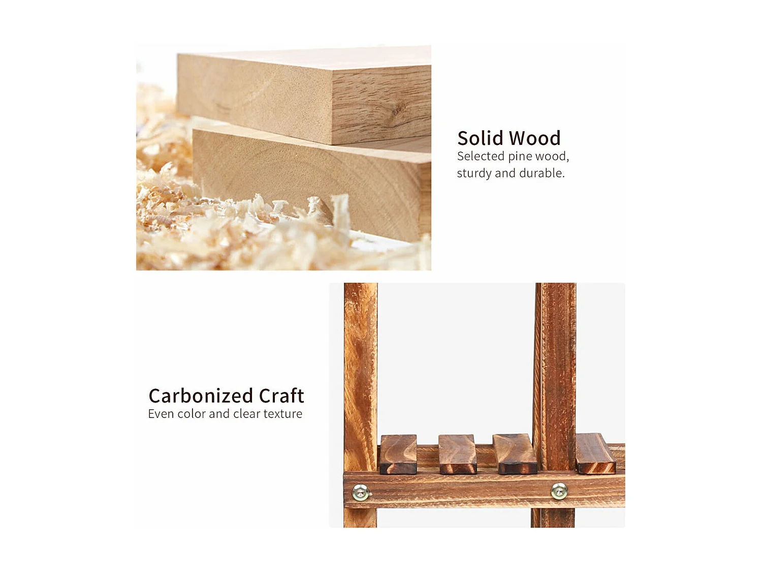 Étagère plante balcon porte plante en bois massif support pour plantes 58x50x11.5cm