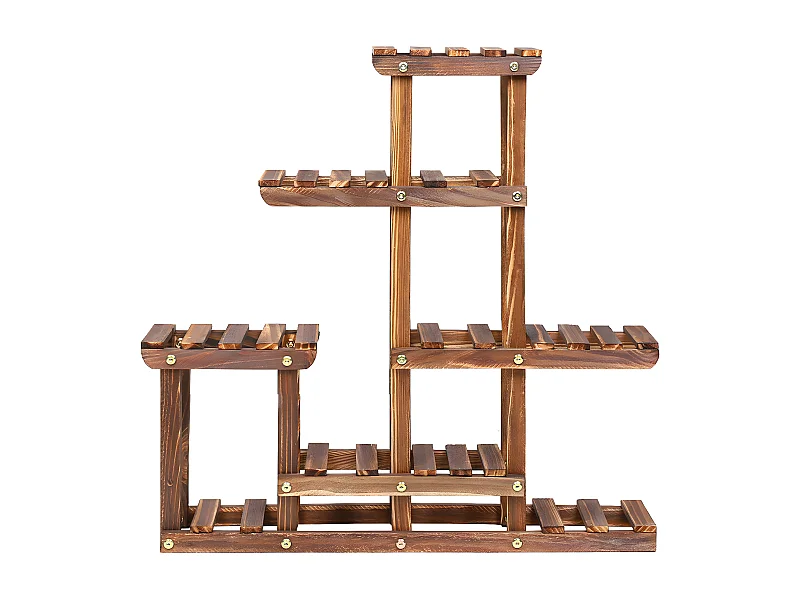 Étagère plante balcon porte plantes en bois massif support pour pot de fleur 60x61.5x11.5cm