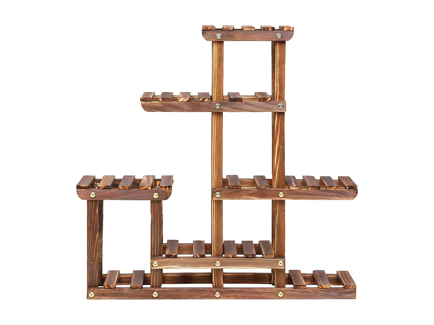 Étagère plante balcon porte plantes en bois massif support pour pot de fleur 60x61.5x11.5cm