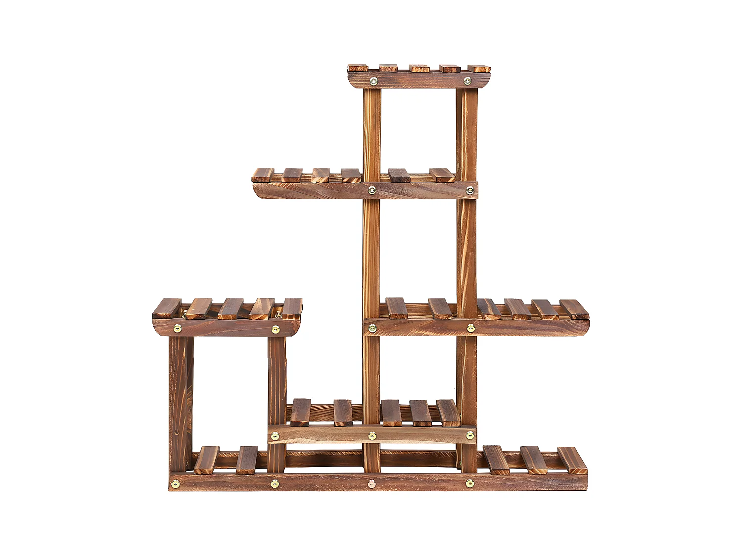 Étagère plante balcon porte plantes en bois massif support pour pot de fleur 60x61.5x11.5cm