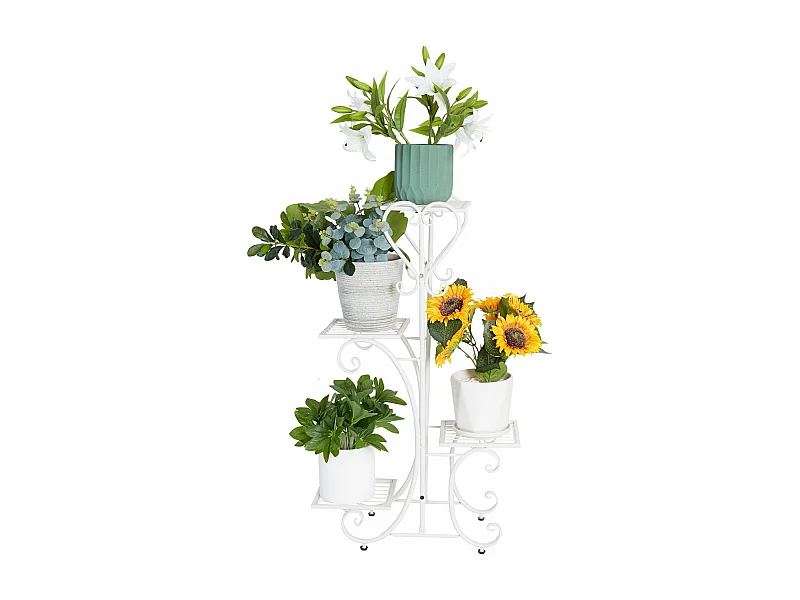 Étagère plante intérieure porte plantes support pot de fleurs sur pied pour balcon 87x50x25cm