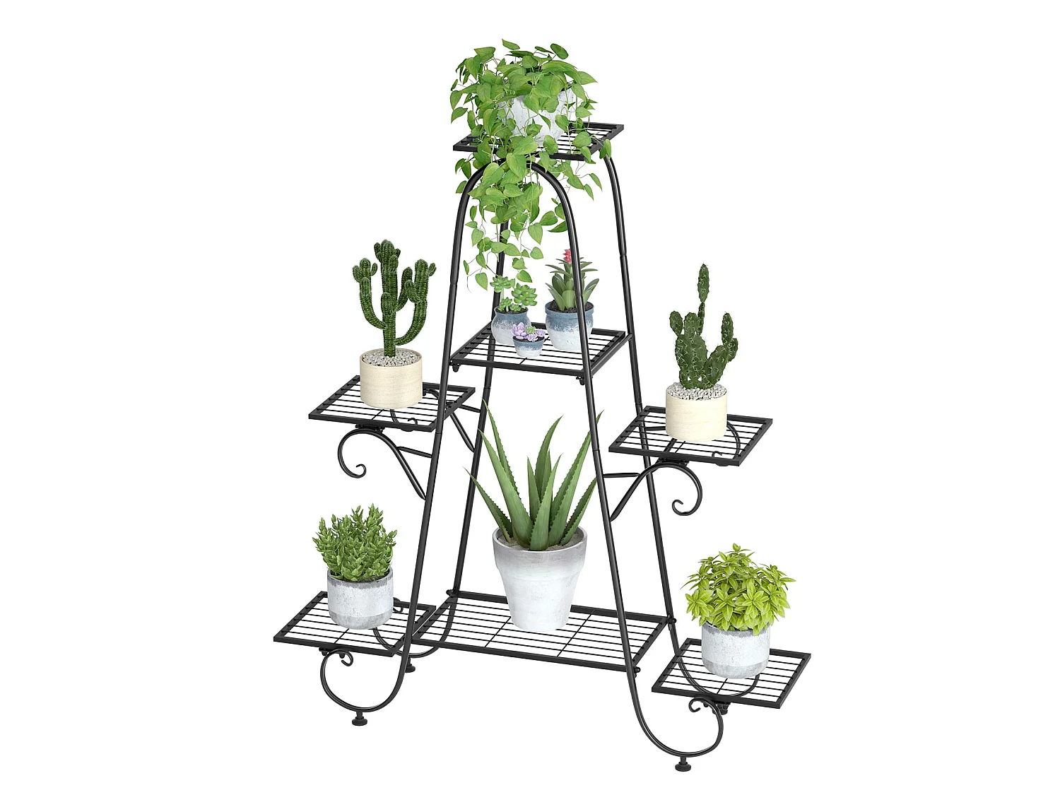 Porte plante intérieur en métal étagère plante extérieur support pot de fleurs fer forgé support plante charge max 140kg 66x22x102cm