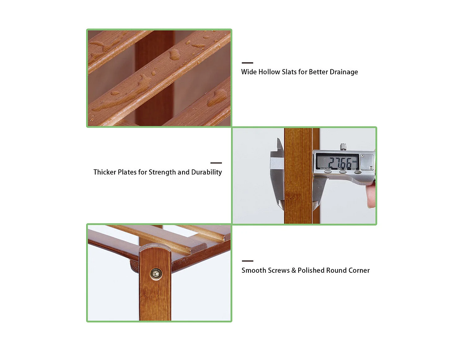 Étagère plante balcon porte plante en bois massif support pour plantes 58x50x11.5cm