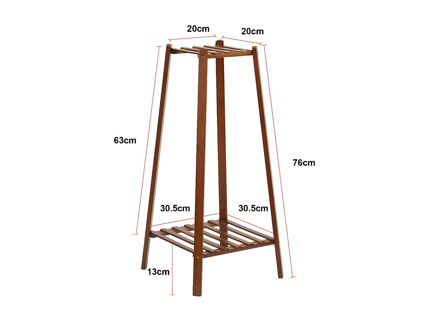 Étagère plante balcon porte plante en bois massif support pour plantes 58x50x11.5cm
