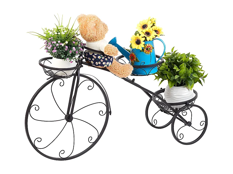 Porte plante intérieur étagère plantes avec 3 support pot de fleur 82x50x25cm