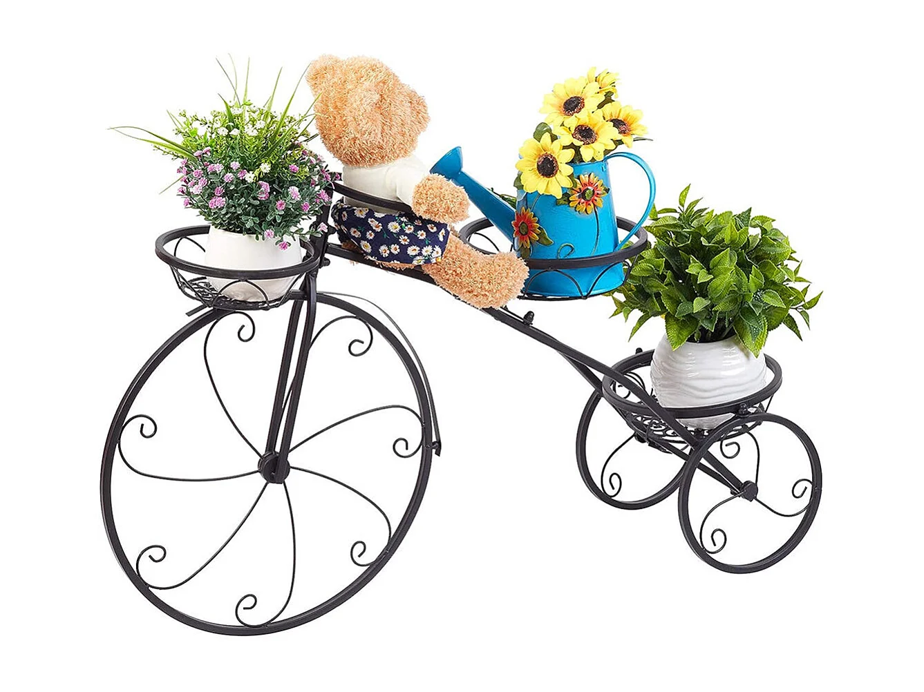 Porte plante intérieur étagère plantes avec 3 support pot de fleur 82x50x25cm