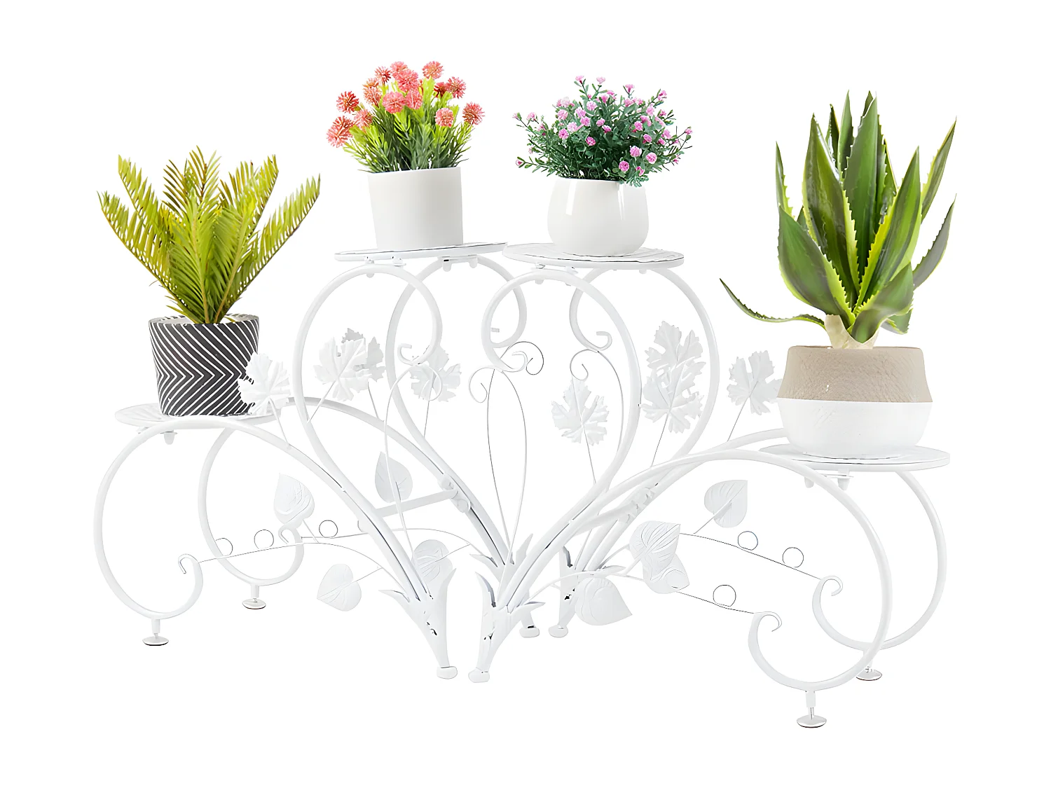 Étagère plantes avec 4 tablettes porte plante charge max 20kg support pot de fleurs 90x42x21cm