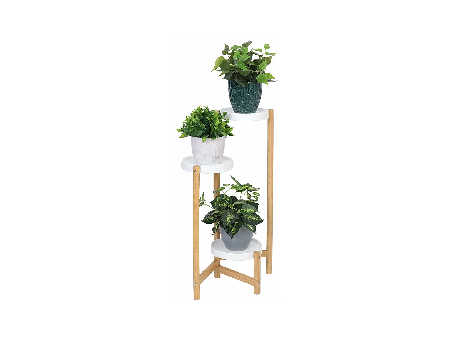 Étagère plante intérieure porte plantes support pot de fleurs sur pied pour balcon 87x50x25cm