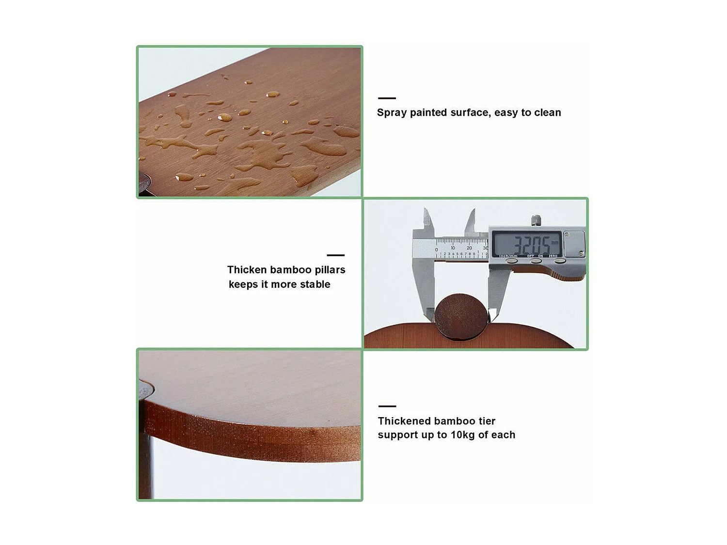 Porte plante en bambou intérieur etagère plantes à 3 niveaux escalier 32x75cm