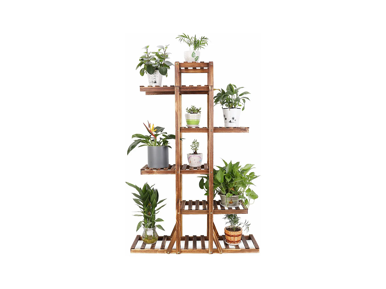 Porte plante étagère plantes à 6 tablettes support pour jardin terrasse balcon maison 92x58x25.4cm