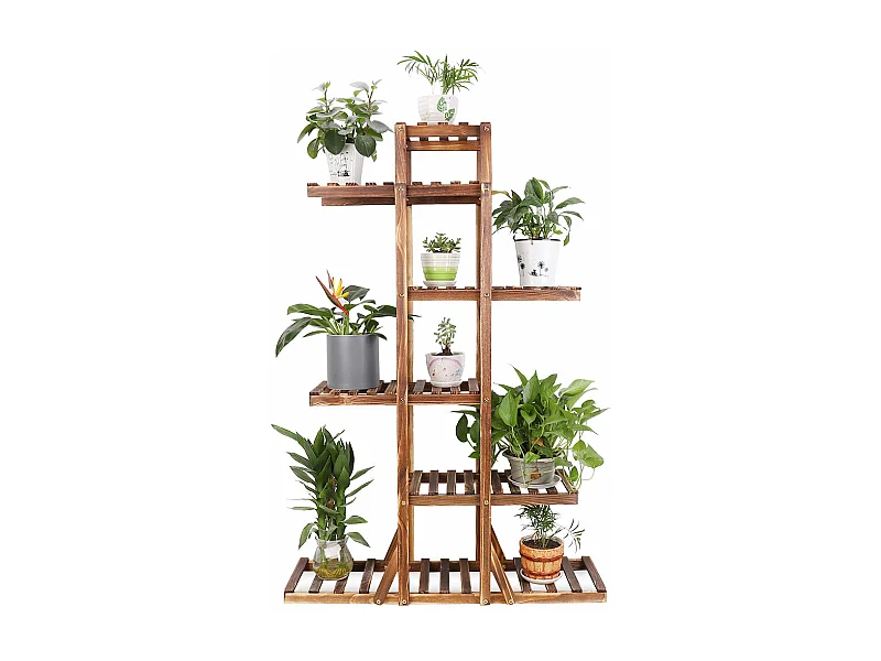 Porte plante étagère plantes à 6 tablettes support pour jardin terrasse balcon maison 92x58x25.4cm