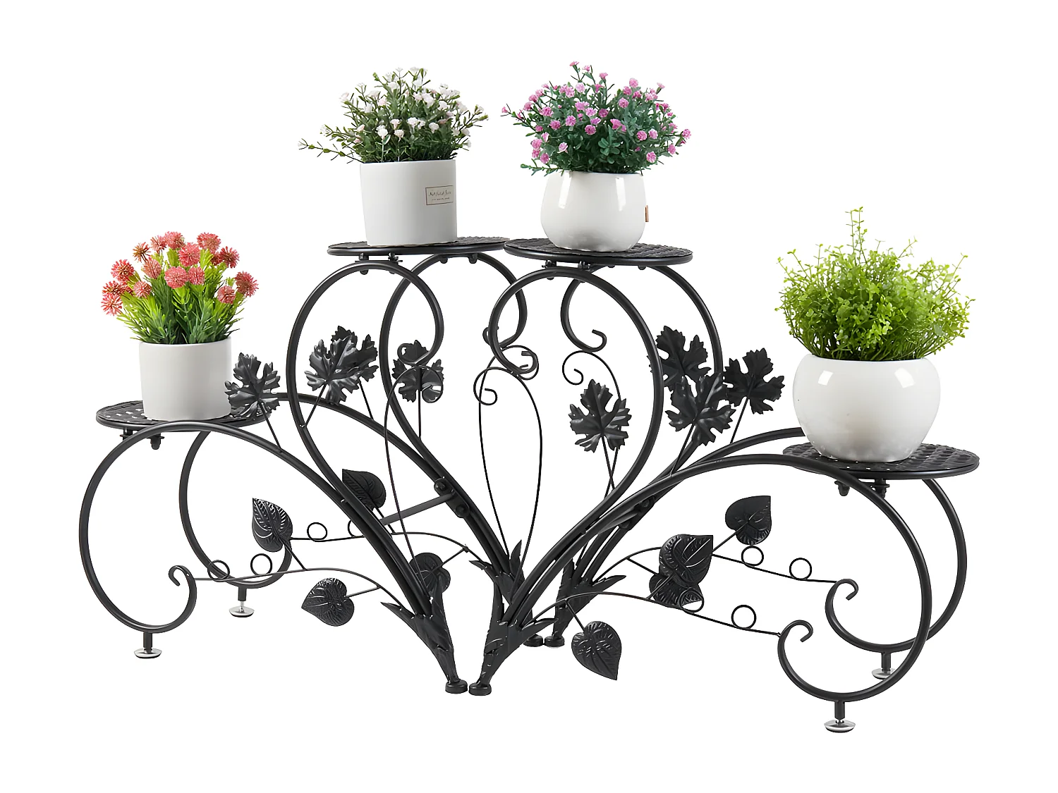 Étagère plantes porte plante avec 4 tablettes support pot de fleurs pour balcon terrasse 45x21x42.5 cm