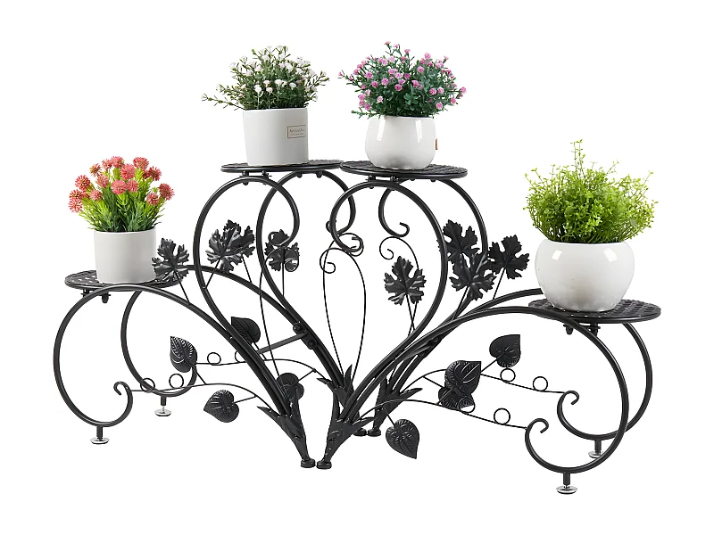 Étagère plantes porte plante avec 4 tablettes support pot de fleurs pour balcon terrasse 45x21x42.5 cm