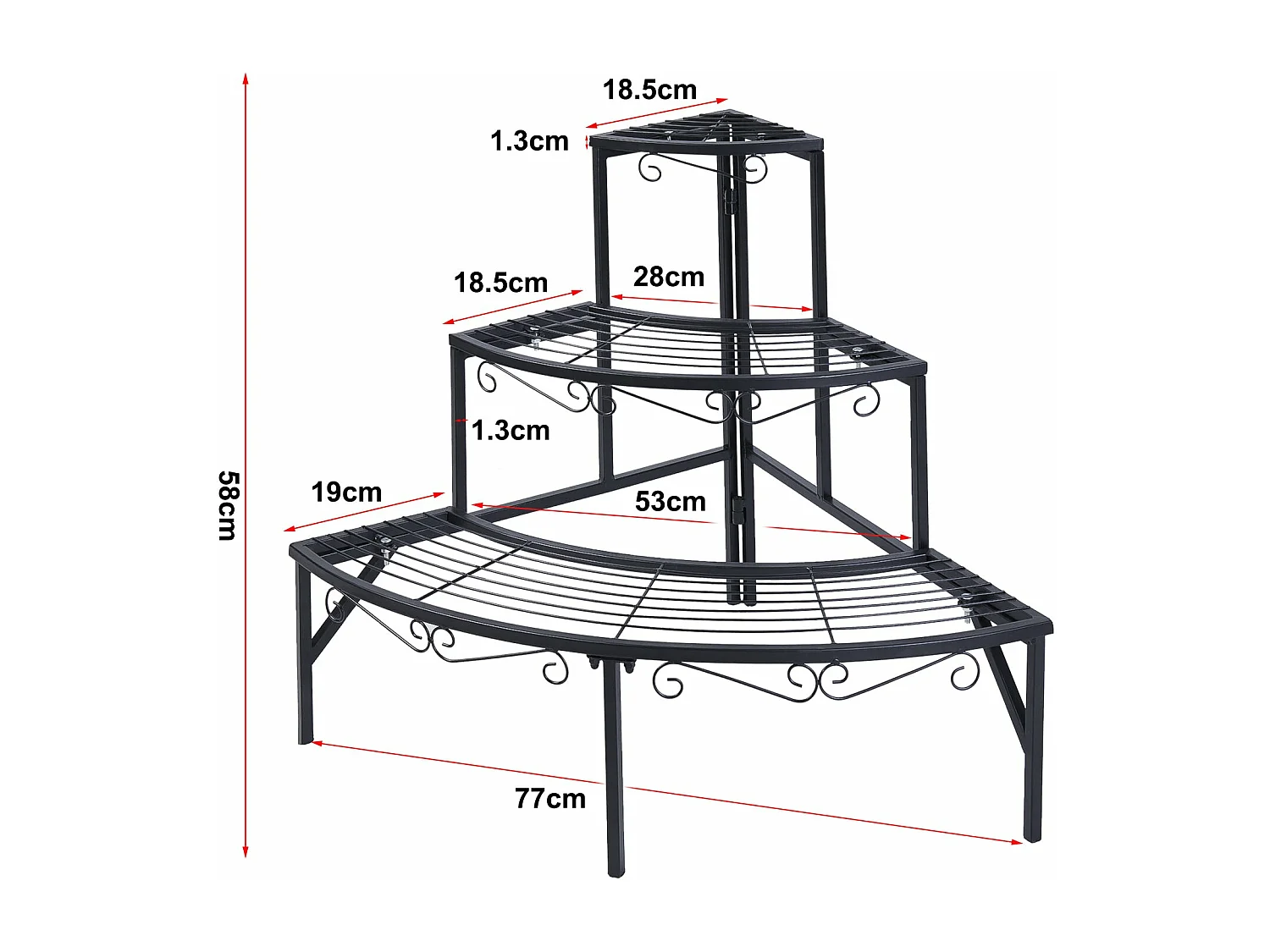 Porte plantes intérieure étagère plante scandinave support pot de fleur 74x27x69cm