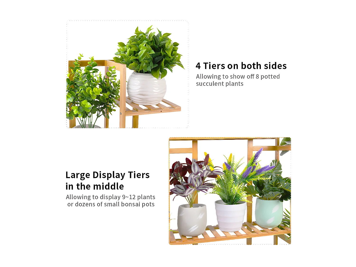 Étagère plante porte plantes support pot de fleurs vertical pour maison bureau café 123x89x19.5cm