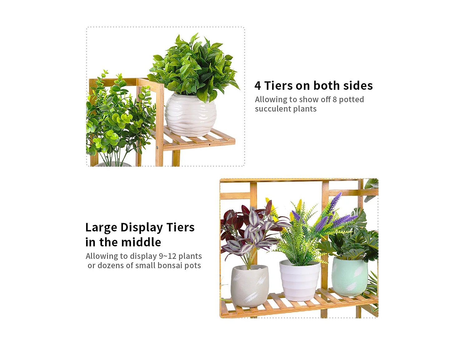 Étagère plante porte plantes support pot de fleurs vertical pour maison bureau café 123x89x19.5cm