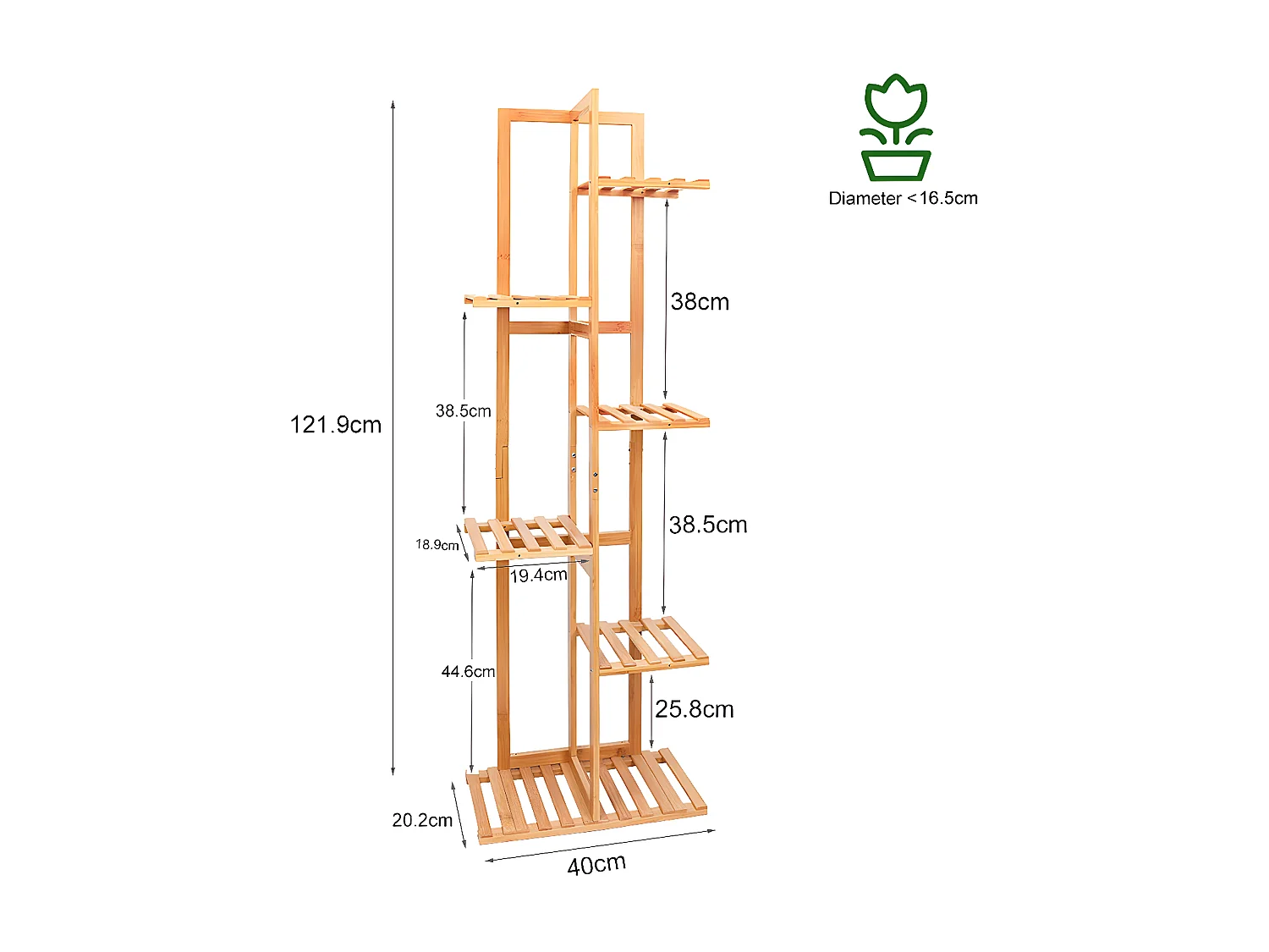 Porte plante fer forgé étagère plante avec 9 tablettes support pot de fleurs convient pour maison jardin charge max 50kg 121.5x88x22cm