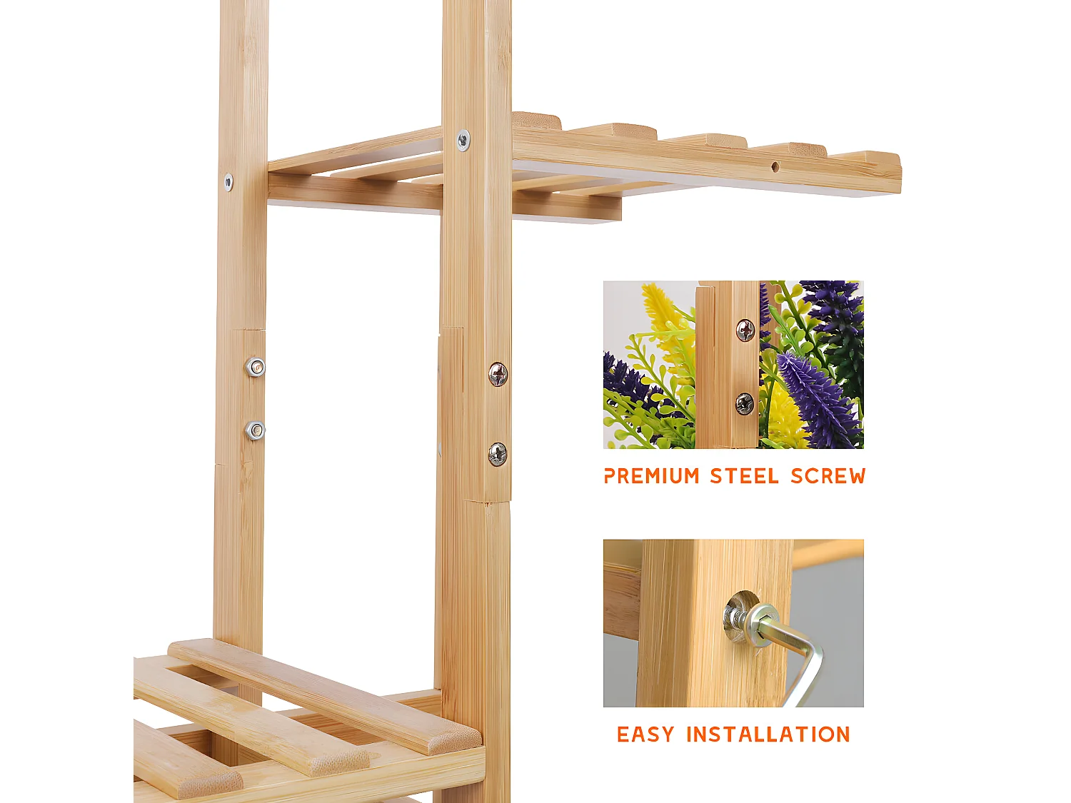 Porte plante fer forgé étagère plante avec 9 tablettes support pot de fleurs convient pour maison jardin charge max 50kg 121.5x88x22cm