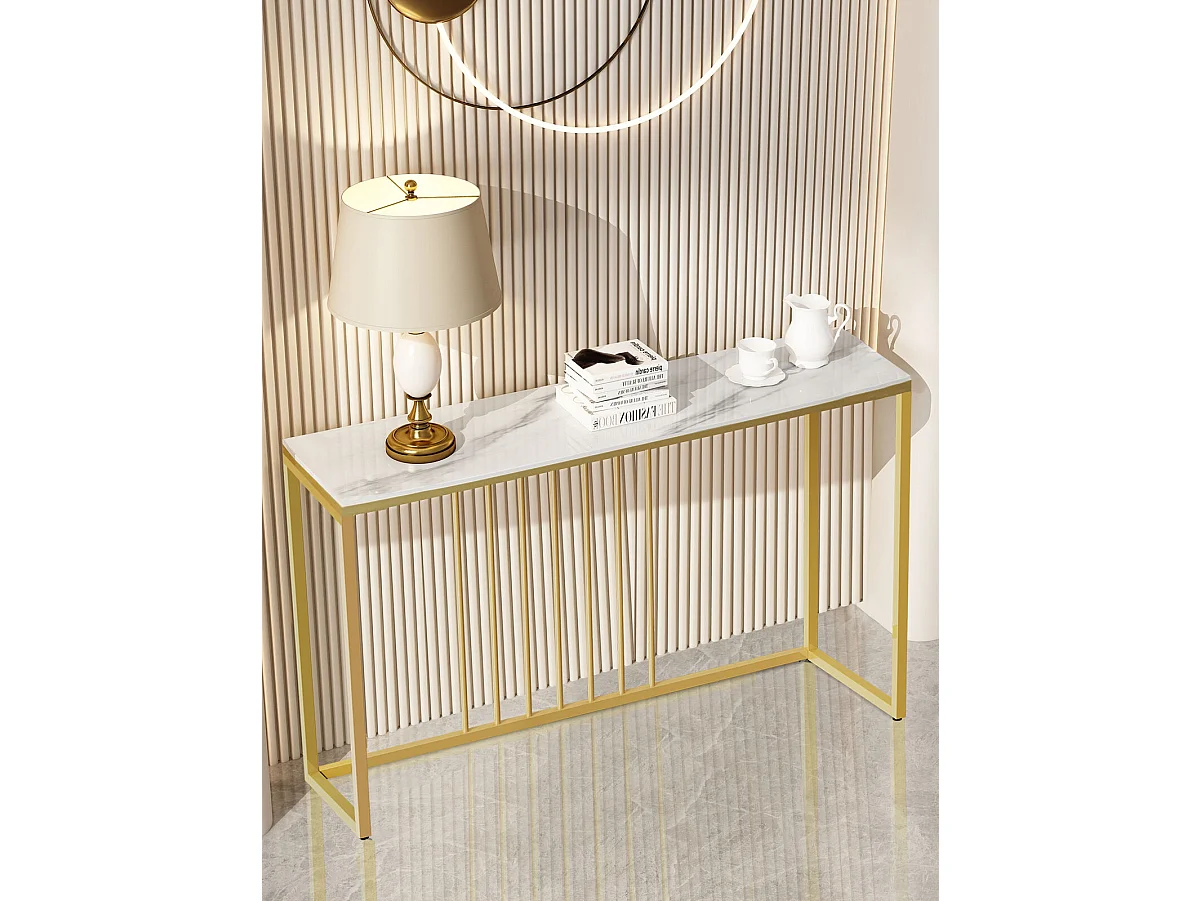Table console entree en marbre scandinave 120x30x78.5cm
