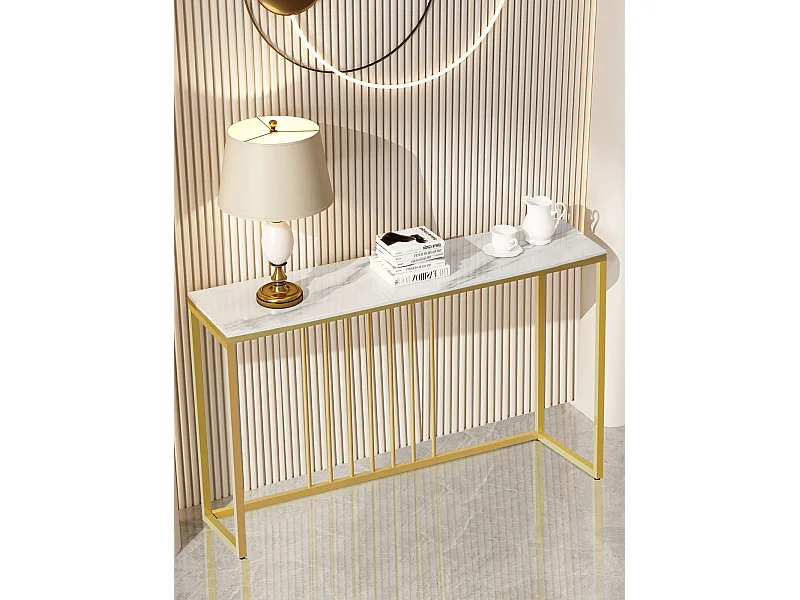 Table console entree en marbre scandinave 120x30x78.5cm