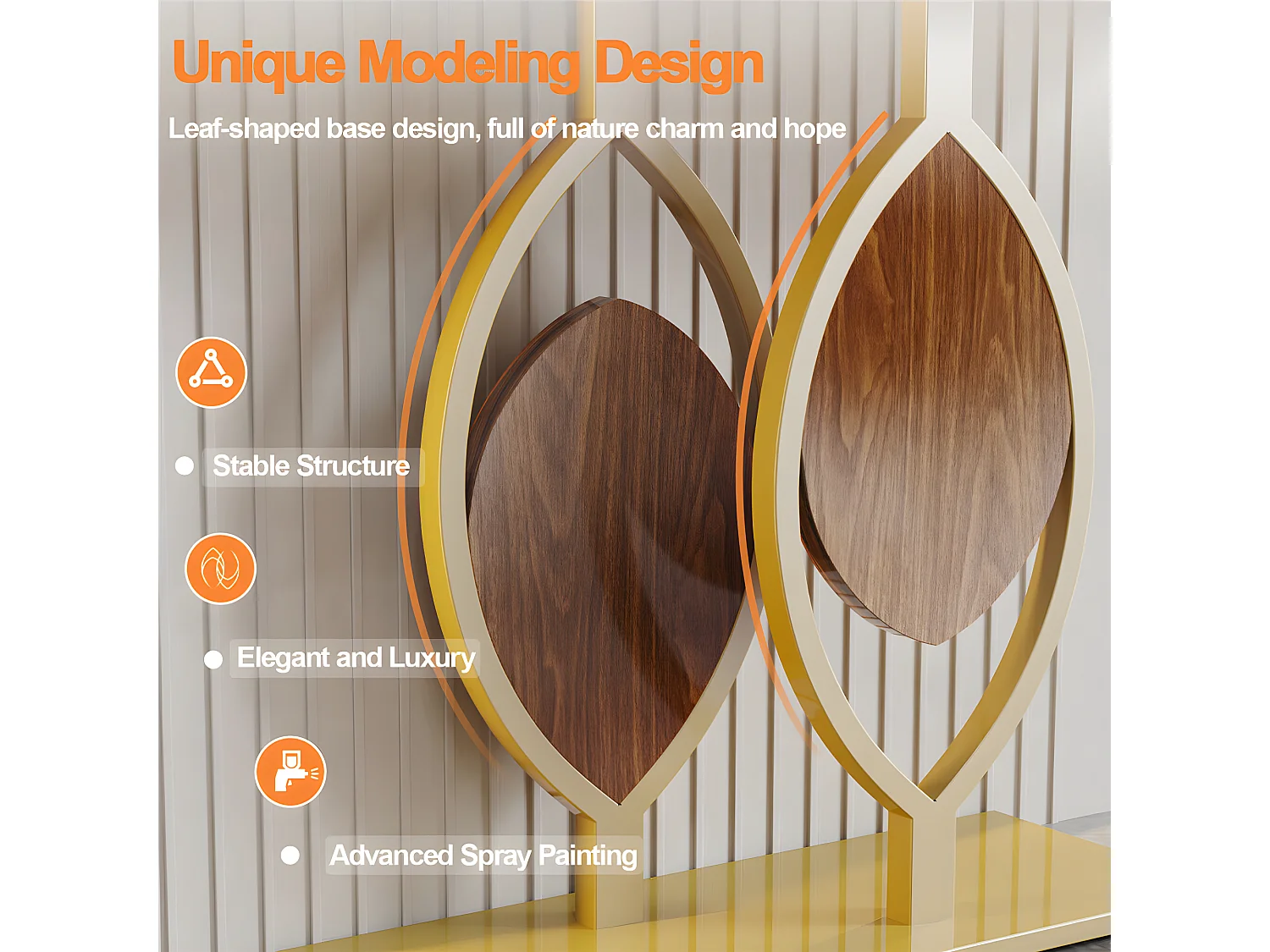 Table console meuble entrée marbre doré pour couloir salon 120x30x78cm