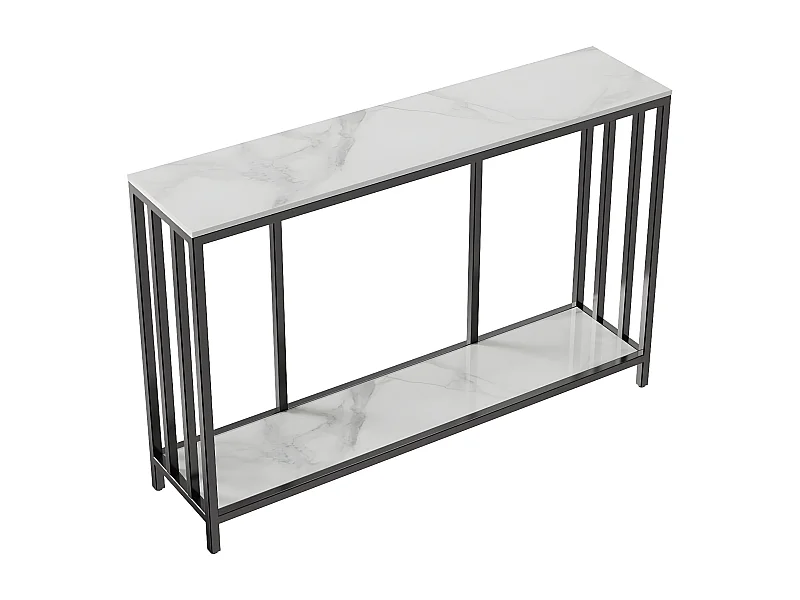 Table console meuble en marbre pour salon 120x30x78cm