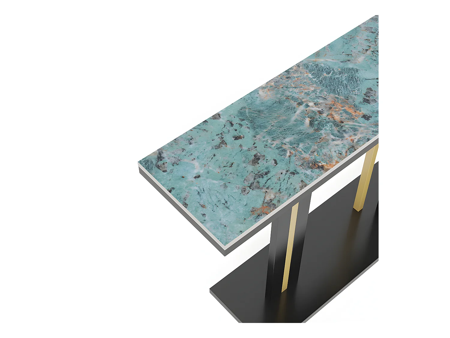 Meuble table console marbre bout de canapé pour salon entrée 118x30x78cm