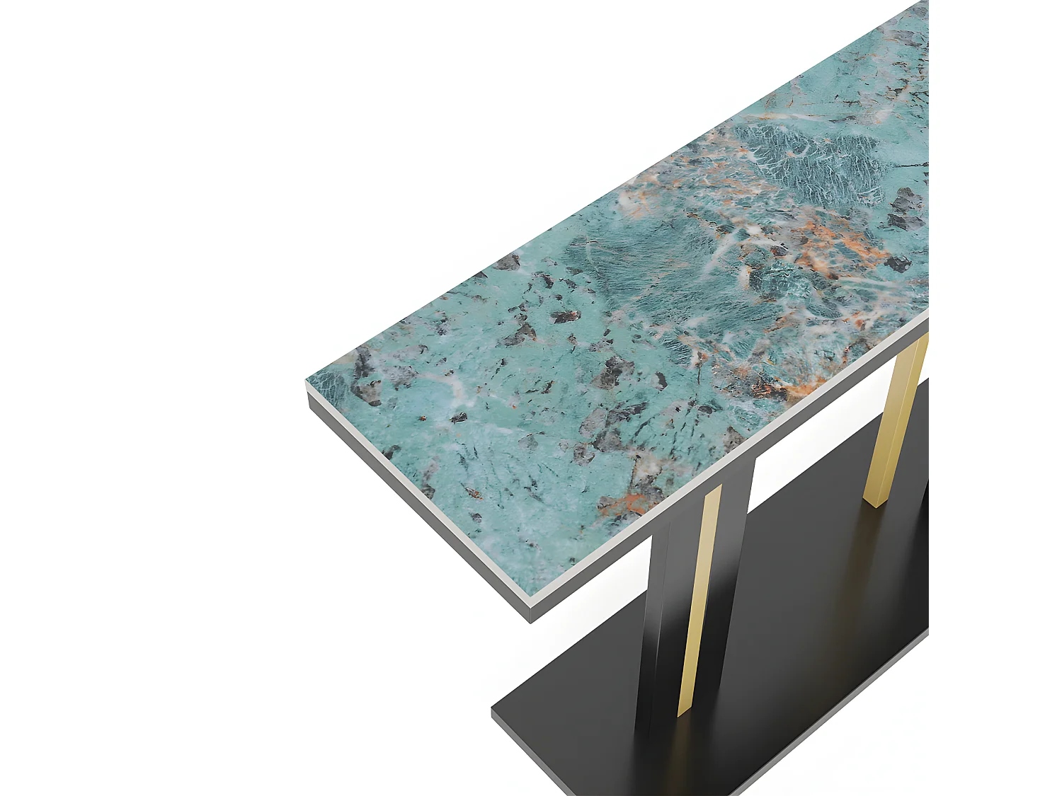 Meuble table console marbre bout de canapé pour salon entrée 118x30x78cm