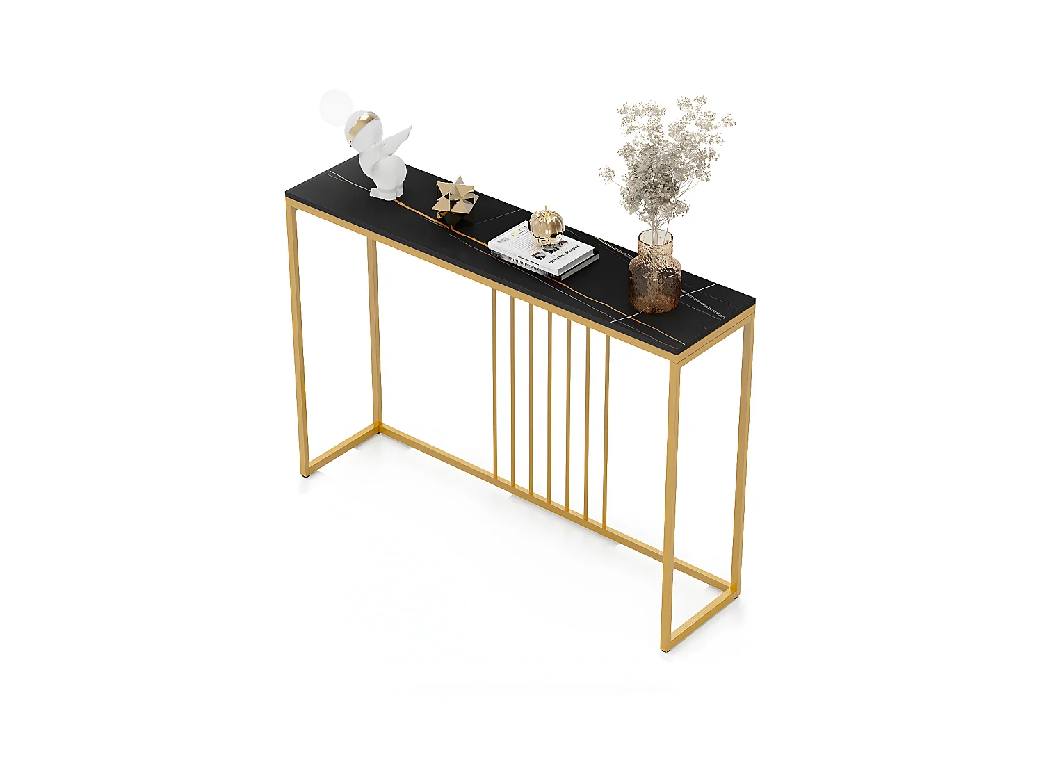 Table console entrée en marbre pour couloir salon 120x30x78.5cm