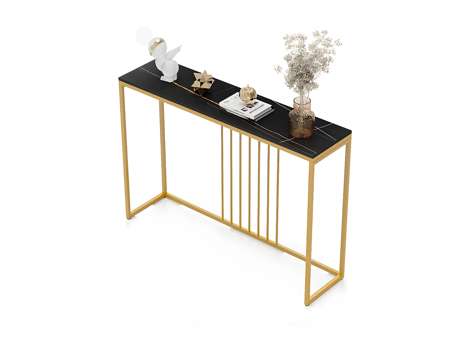 Table console entrée en marbre pour couloir salon 120x30x78.5cm