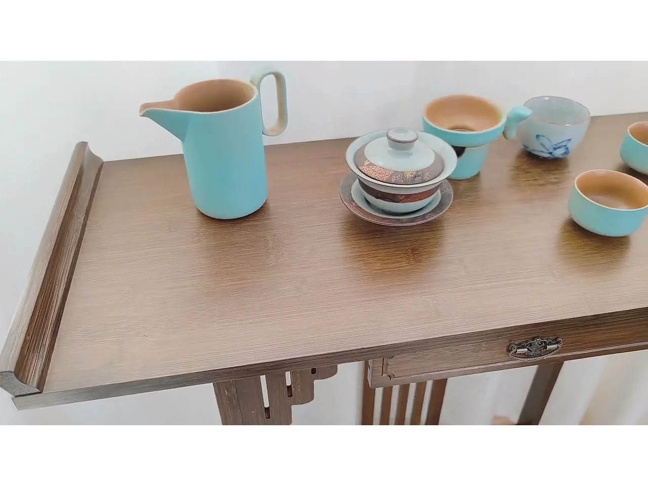 Table console en bois table d'entrée rétro avec étagère pour salon entrée couloir 81.5x31.2x82.8cm