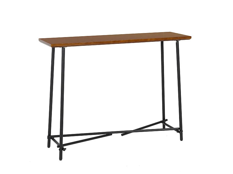 Table console entrée en bois et métal pour salon bureau chambre 100x30x76cm