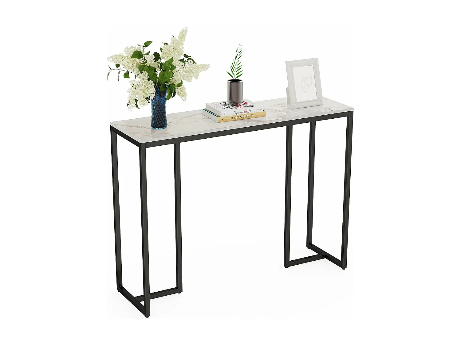Table console entree en marbre scandinave pour salon entrée couloir 100x30x78.5cm