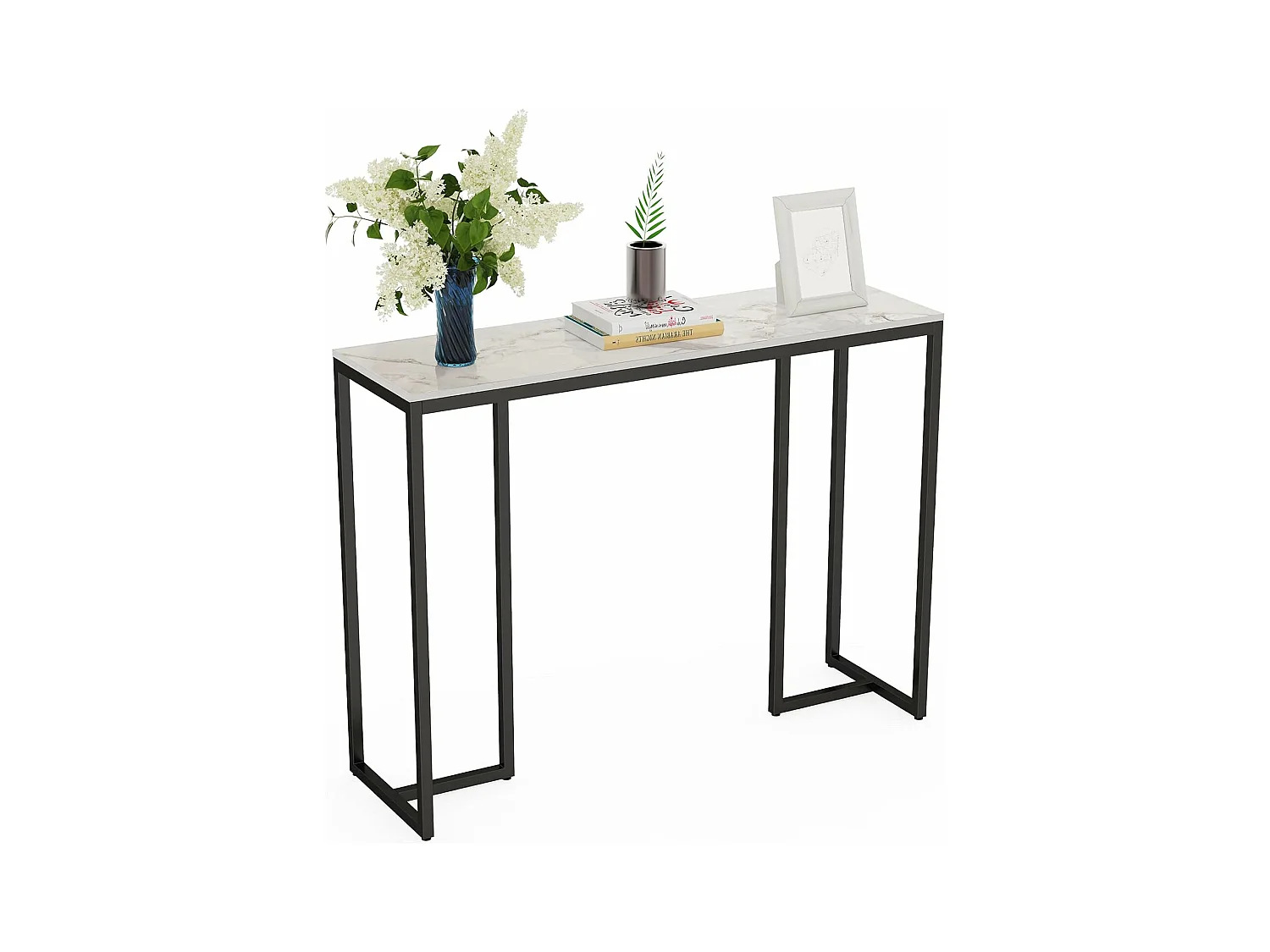 Table console entree en marbre scandinave pour salon entrée couloir 100x30x78.5cm