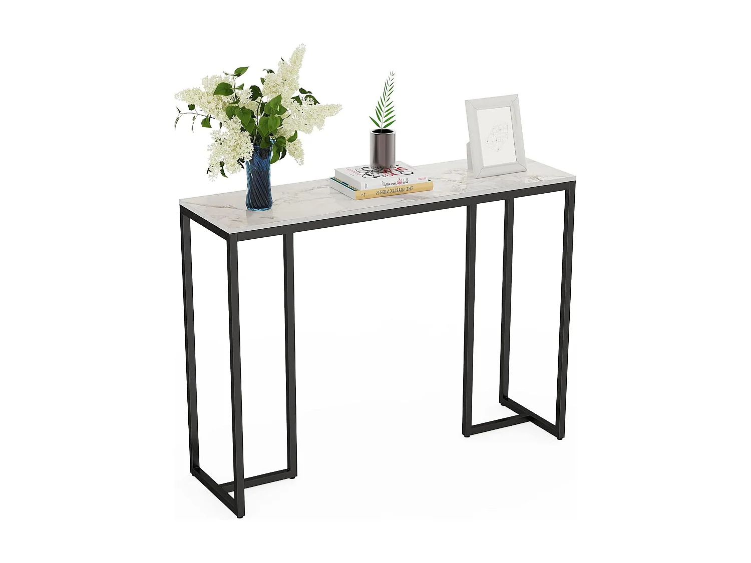 Table console entree en marbre scandinave pour salon entrée couloir 100x30x78.5cm