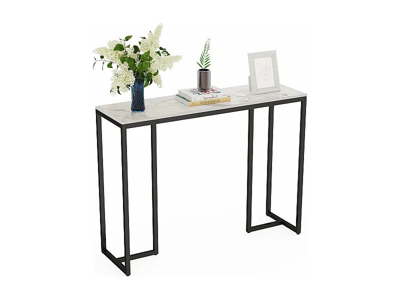 Table console entree en marbre scandinave pour salon entrée couloir 100x30x78.5cm